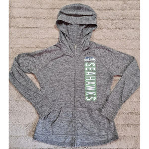 Womens Seattle Seahawks Full Zip Athletic Hoodie Size M Heather Grey